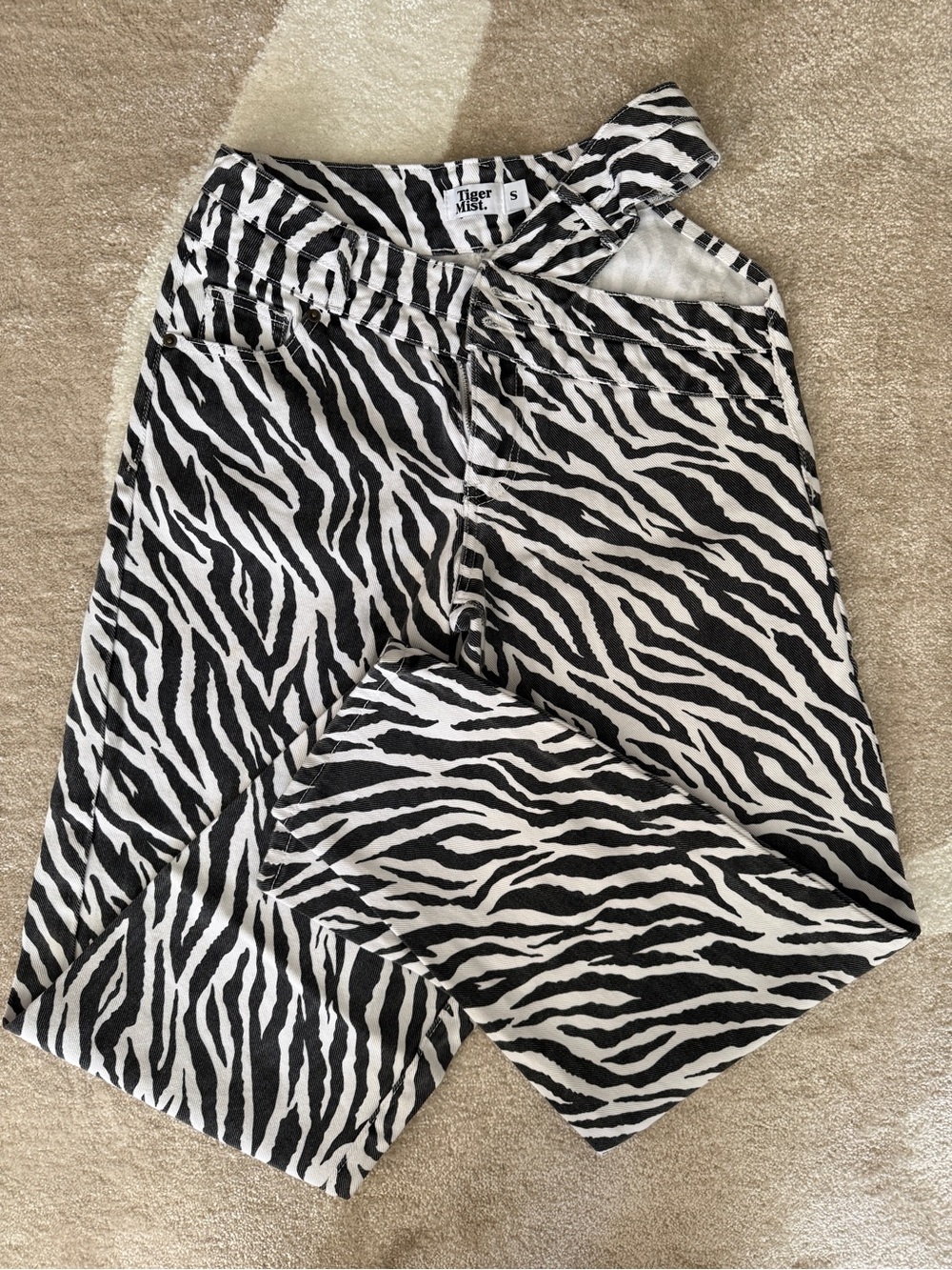 Tiger Mist Zebra-Print Black & White Jeans